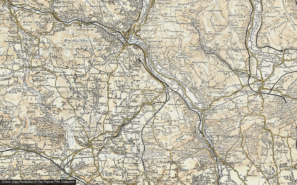 Old Map of Church Village, 1899-1900 in 1899-1900