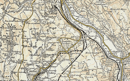Old map of Church Village in 1899-1900