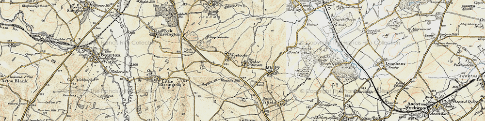 Old map of Church Westcote in 1898-1899