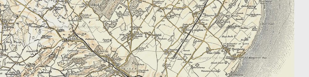 Old map of Church Whitfield in 1898-1899