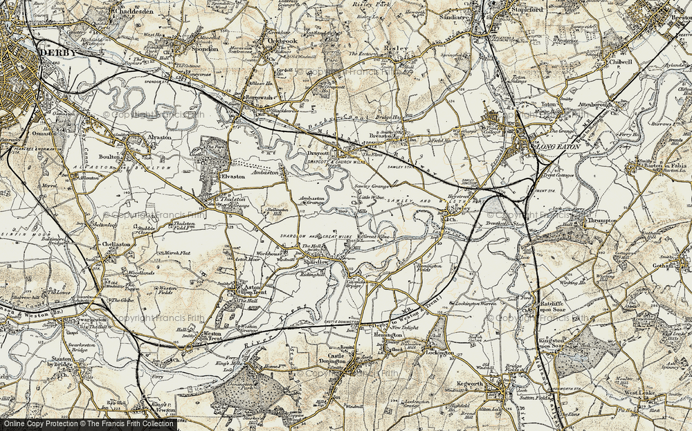 Old Map of Church Wilne, 1902-1903 in 1902-1903
