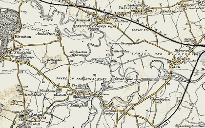 Old map of Church Wilne in 1902-1903
