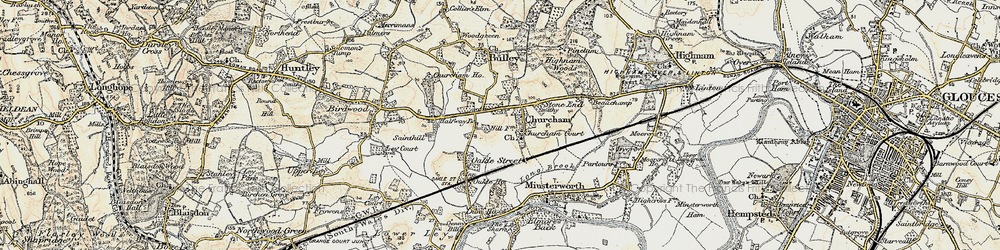 Old map of Churcham in 1898-1900