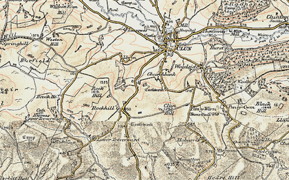 Old map of Clun Castle in 1901-1903