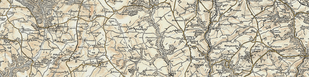 Old map of Churchbridge in 1900