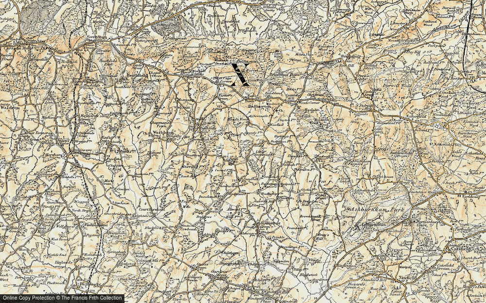 Old Map of Historic Map covering Bucksteep Manor in 1898