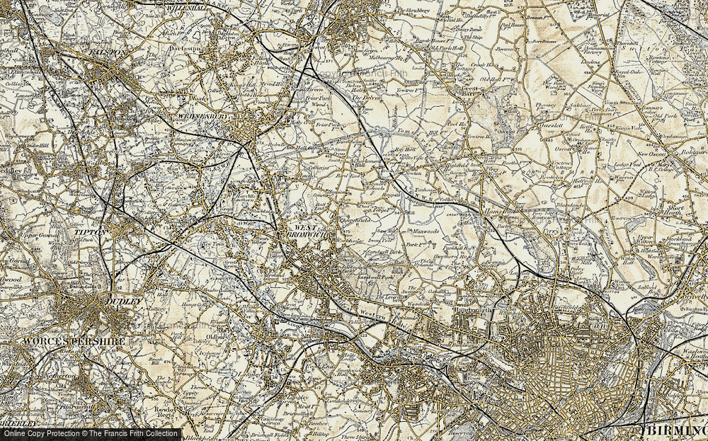 Old Map of Churchfield, 1902 in 1902