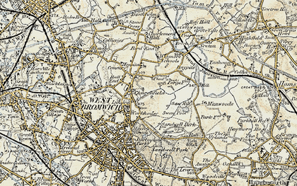 Old map of Churchfield in 1902