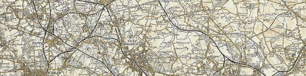 Old map of Churchfield in 1902