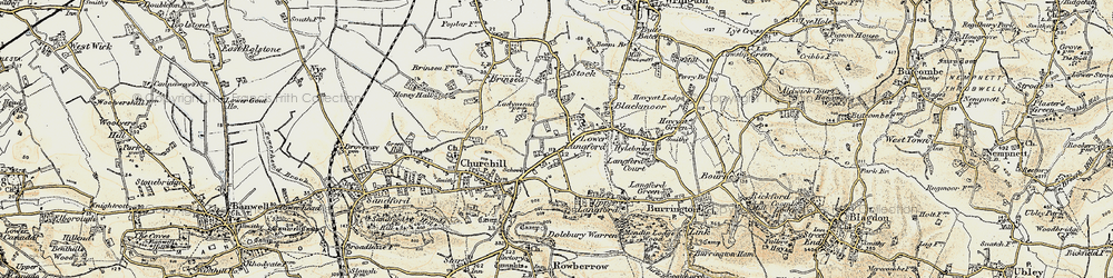 Old map of Churchill in 1899-1900