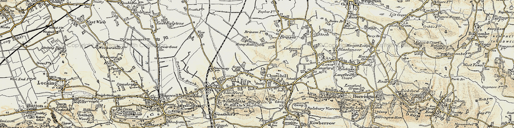 Old map of Churchill Green in 1899-1900