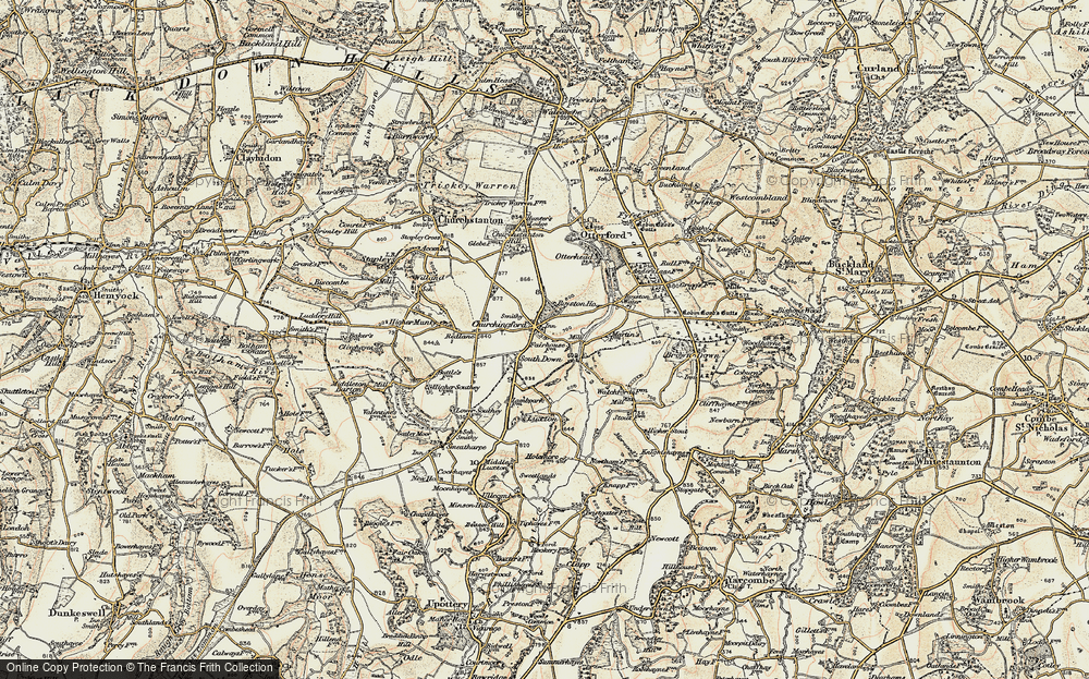 Old Map of Churchinford, 1898-1900 in 1898-1900