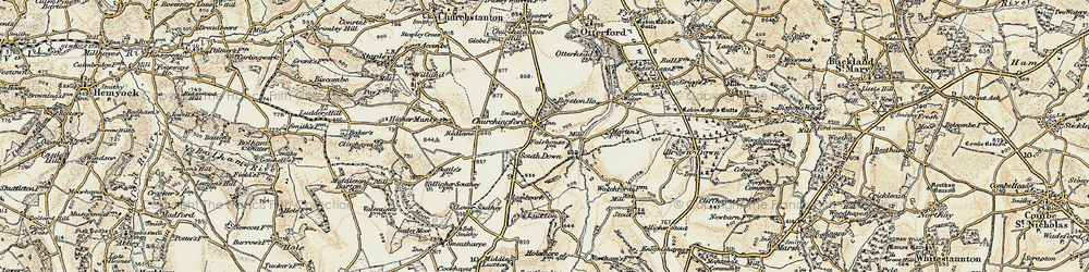 Old map of Churchinford in 1898-1900