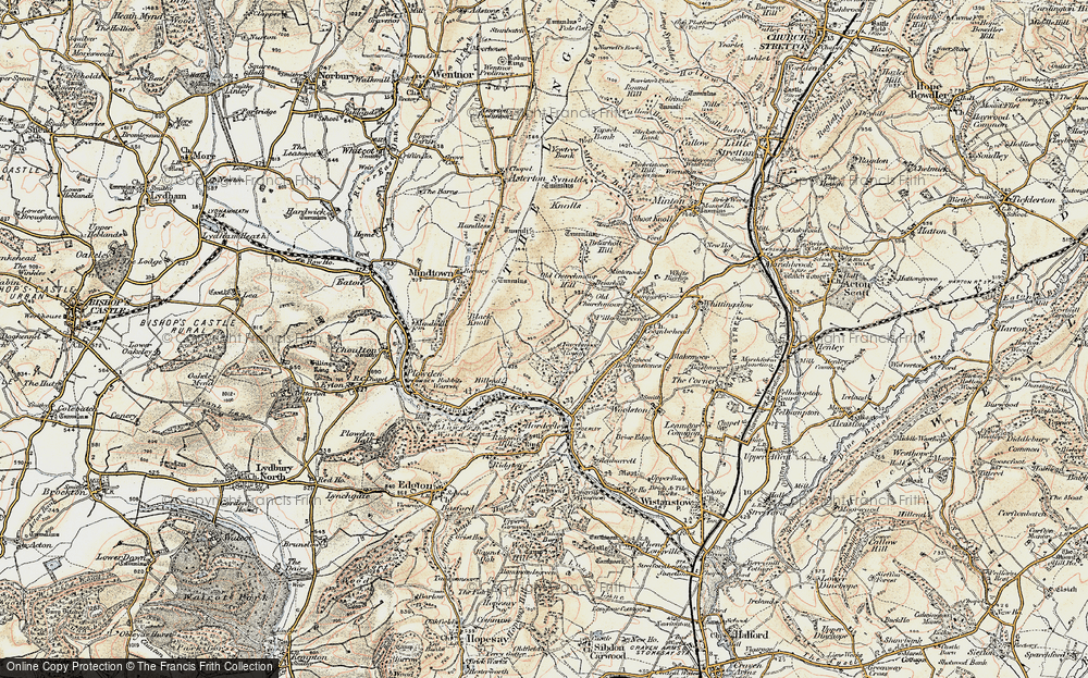 Old Map of Historic Map covering Black Knoll in 1902-1903