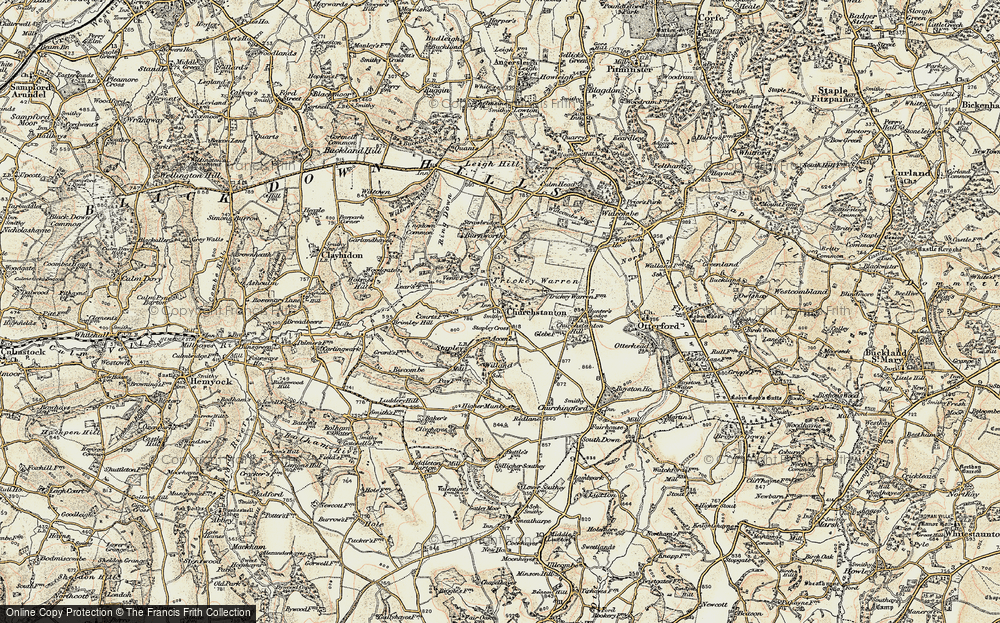 Old Map of Churchstanton, 1898-1900 in 1898-1900