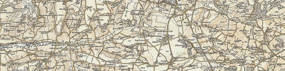 Old map of Churchstanton in 1898-1900