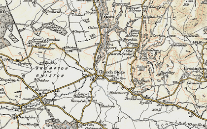 Old map of Churchstoke in 1902-1903