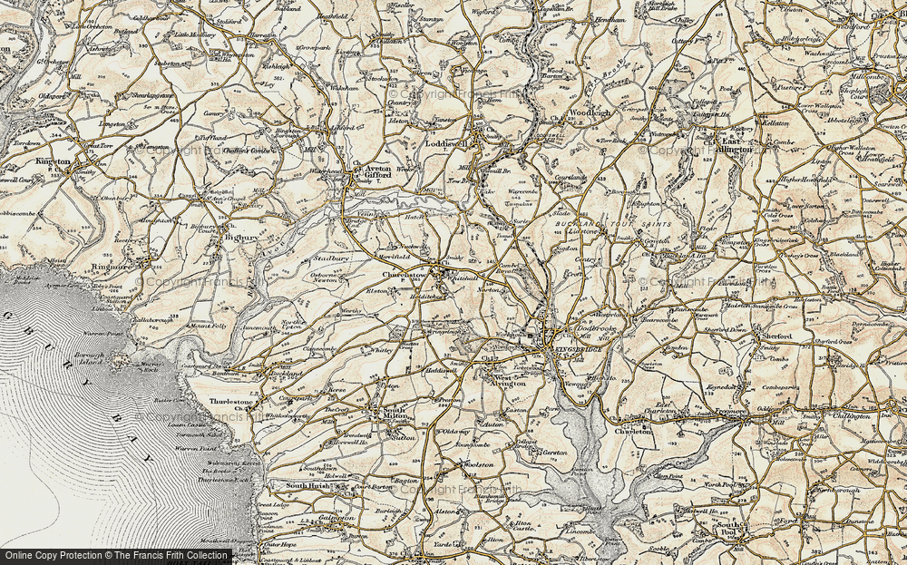 Old Map of Churchstow, 1899 in 1899