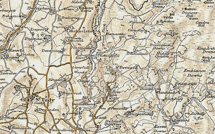 Old map of Alex Tor in 1900