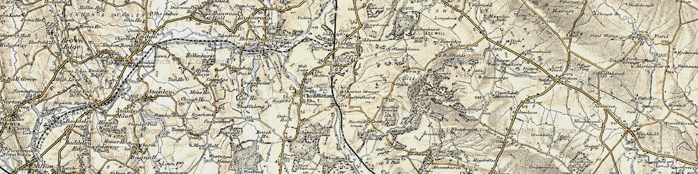Old map of Churnet Grange in 1902