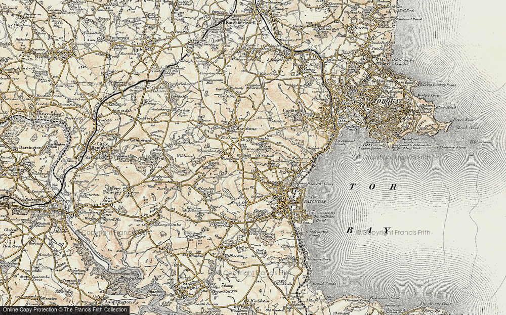 Old Map of Churscombe, 1899 in 1899