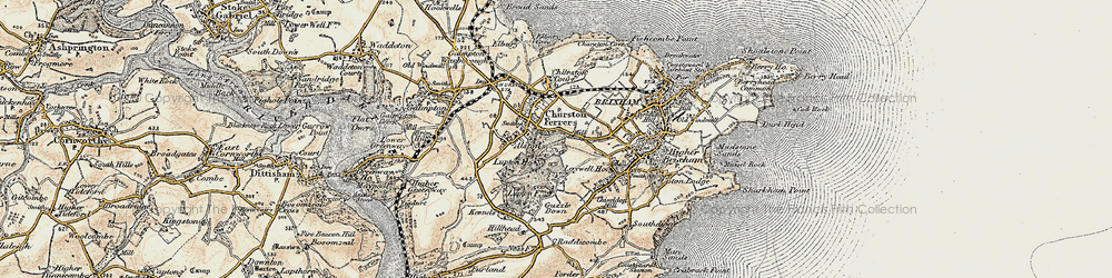 Old map of Churston Cove in 1899
