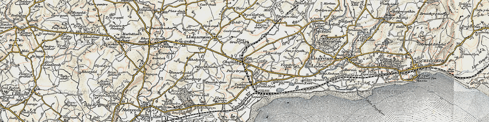 Old map of Chwilog in 1903