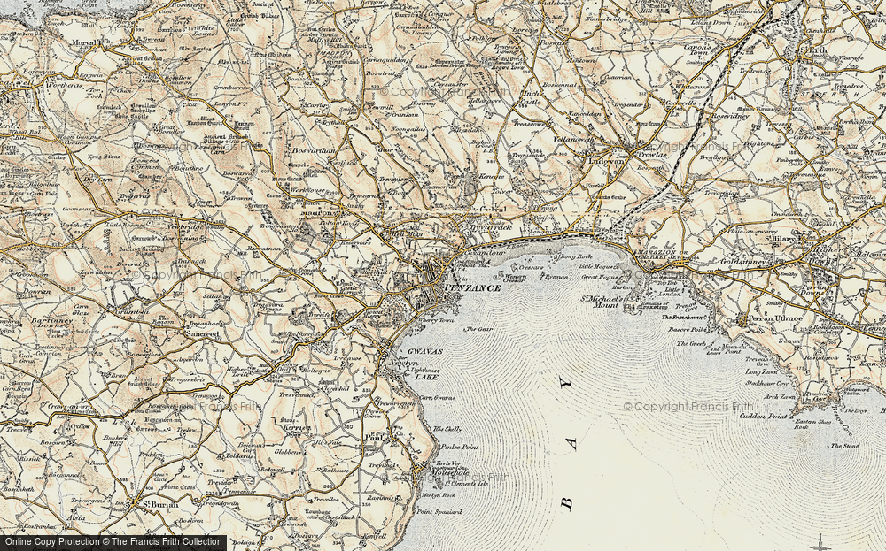 Old Map of Chyandour, 1900 in 1900