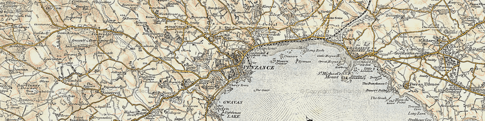 Old map of Western Cressar in 1900