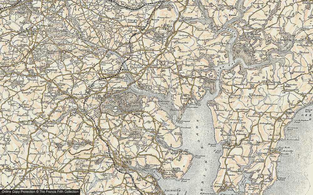 Old Map of Chycoose, 1900 in 1900