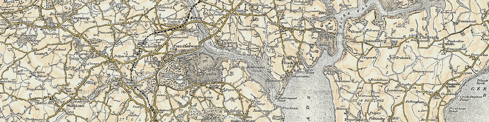 Old map of Tresithick in 1900