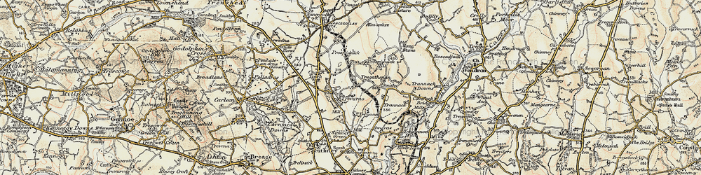 Old map of Chynhale in 1900
