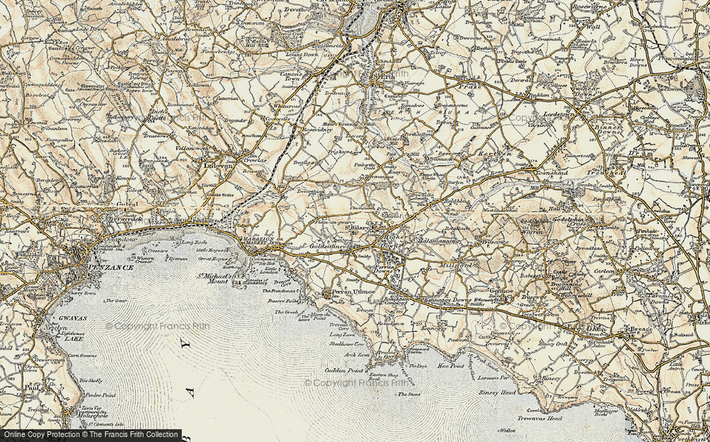 Old Map of Chynoweth, 1900 in 1900