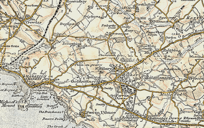 Old map of Chynoweth in 1900