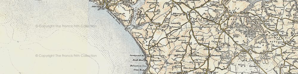 Old map of Burnow in 1900