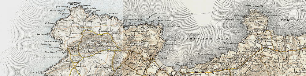 Old map of Y Penrhyn in 1901-1912