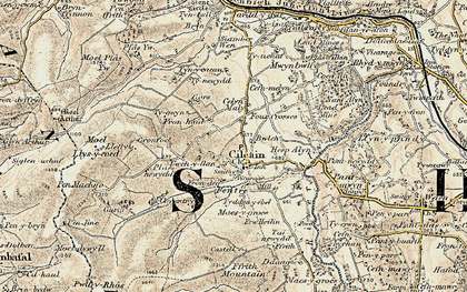 Old map of Cilcain in 1902-1903