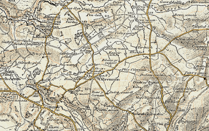 Old map of Tyngwndwn in 1901-1903