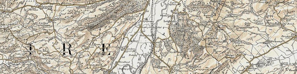 Old map of Coed-y-dinas in 1902-1903