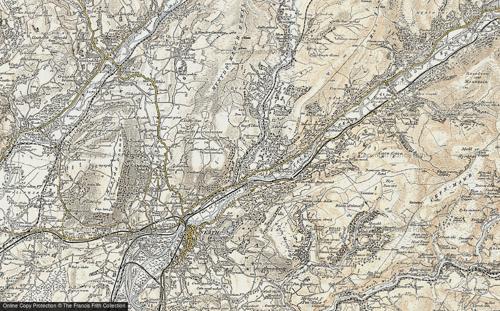 Old Map of Cilfrew, 1900-1901 in 1900-1901