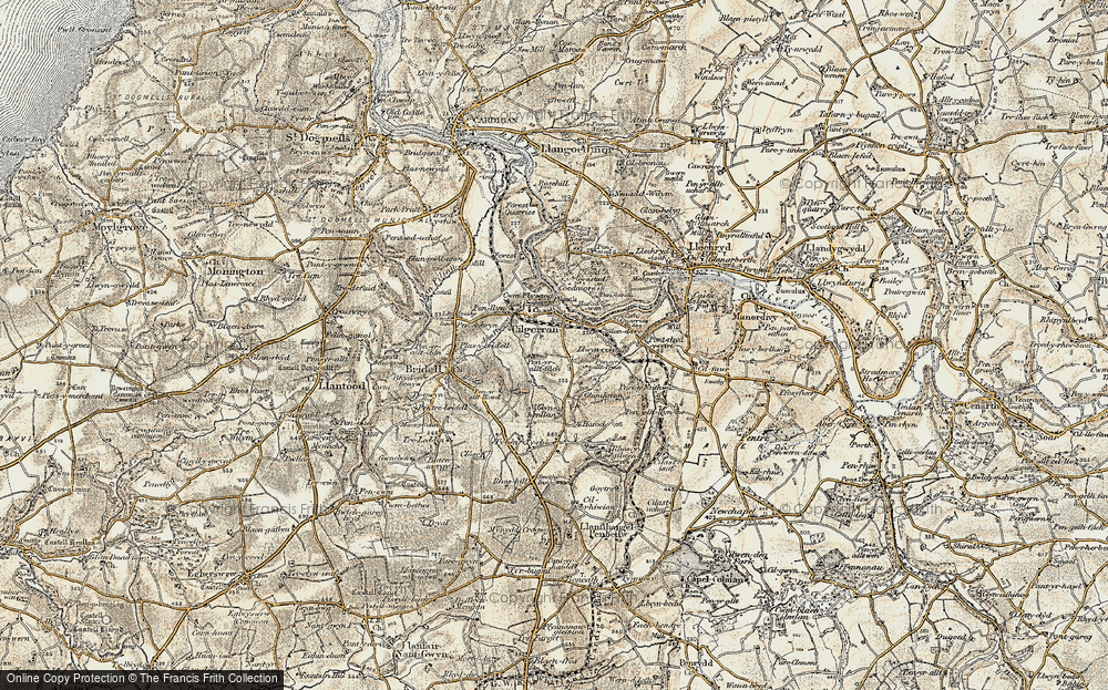 Old Map of Historic Map covering Brynsiriol in 1901