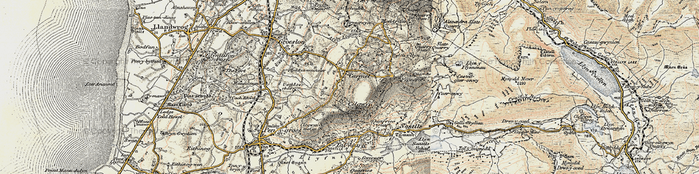 Old map of Cilgwyn in 1903-1910