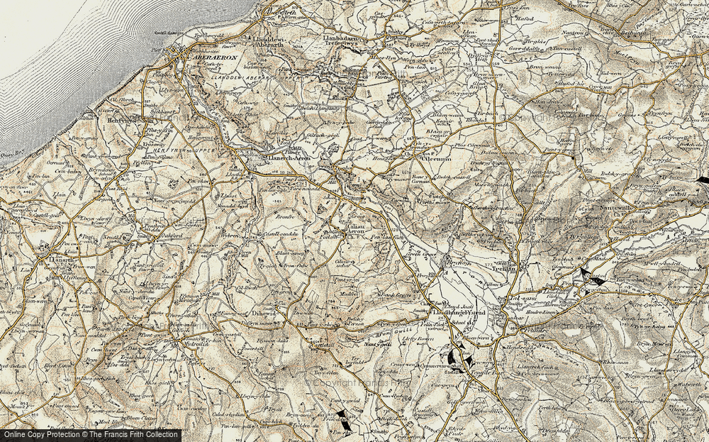 Old Map of Ciliau Aeron, 1901-1903 in 1901-1903