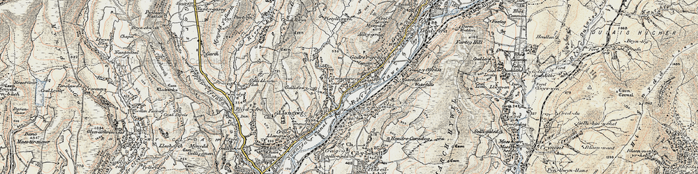 Old map of Penydarren Fm in 1900-1901