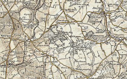Old map of Bwlchygroes in 1901