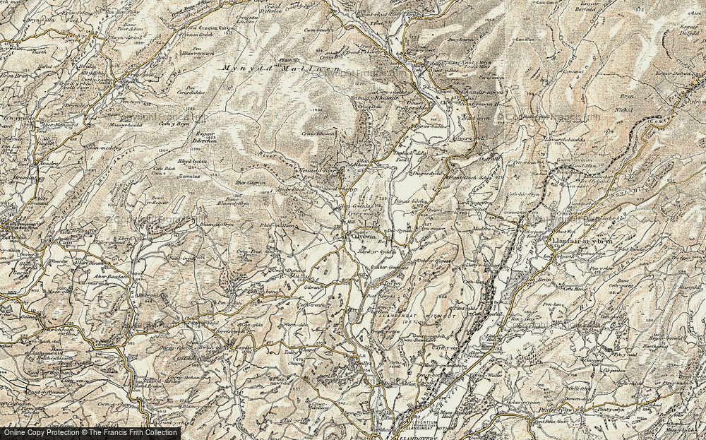 Old Map of Historic Map covering Afon Merchon in 1900-1902