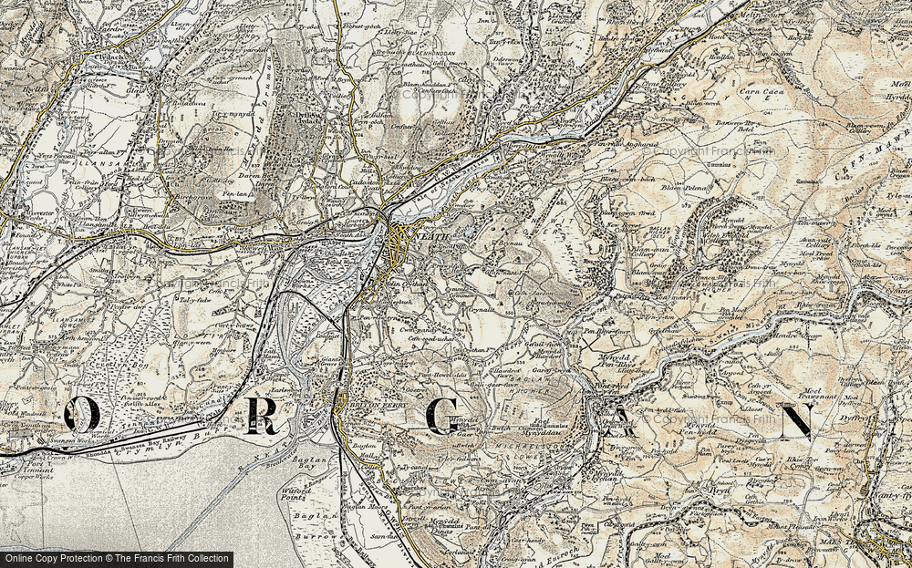 Old Map of Cimla, 1900-1901 in 1900-1901