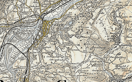 Old map of Cimla in 1900-1901
