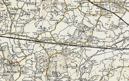 Old map of Cinder Hill in 1897-1898