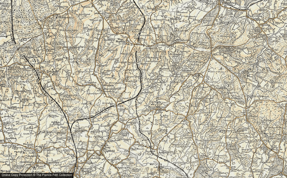 Old Map of Historic Map covering Broadhurst Manor Road in 1898